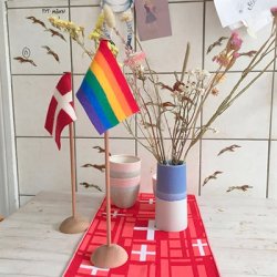 Linedyr regnbue bordflag